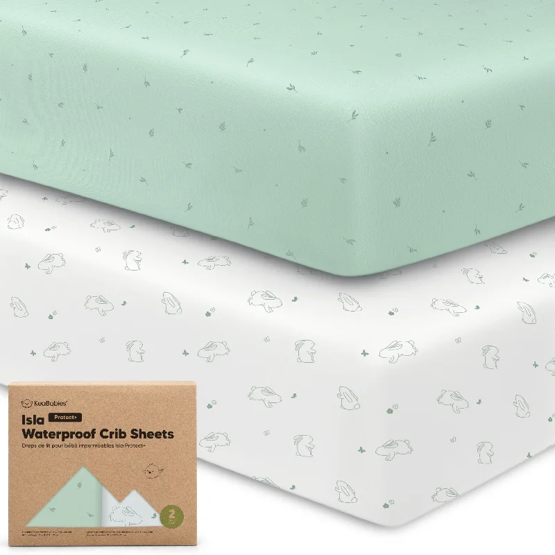 The Best Deals Of The Week Are Here 2-Pack Isla [Protect+] Waterproof Crib Sheets (Bunnies)