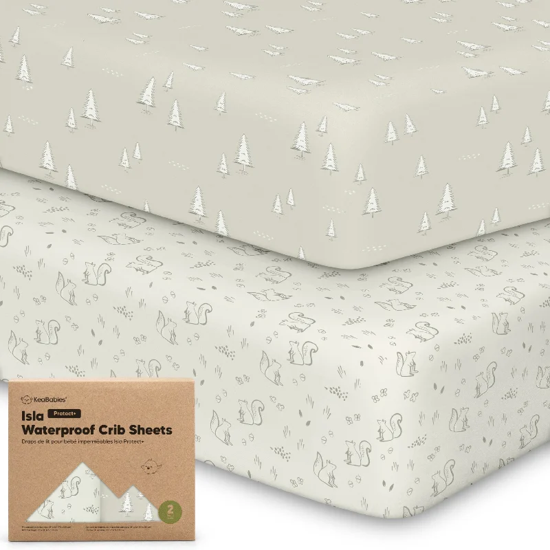 Don't Miss 2-Pack Isla [Protect+] Waterproof Crib Sheets (Pine Grove)