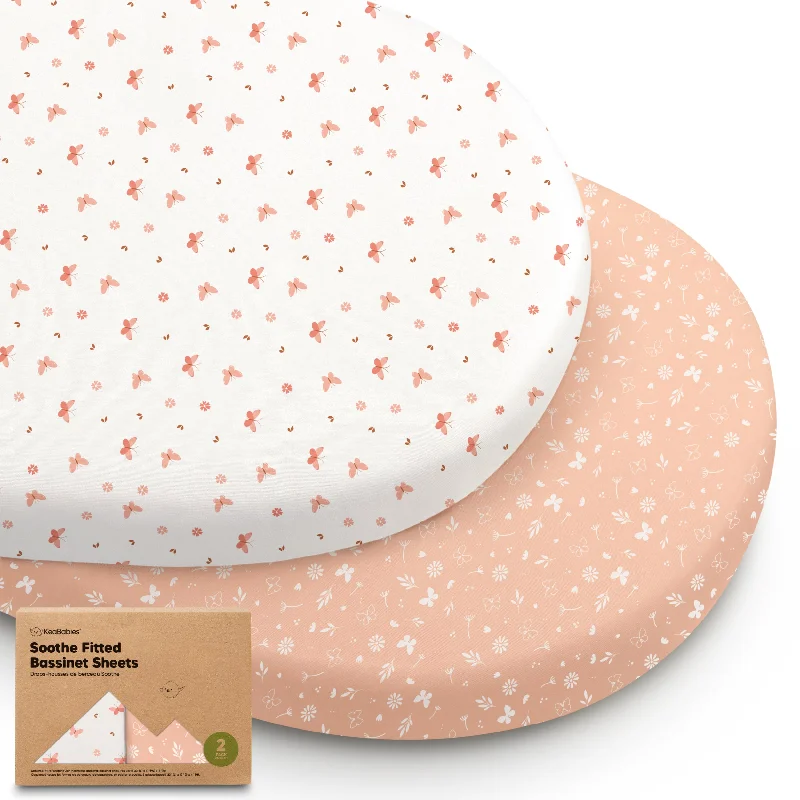 Online Only 2-Pack Soothe Fitted Bassinet Sheets (Butterflies)