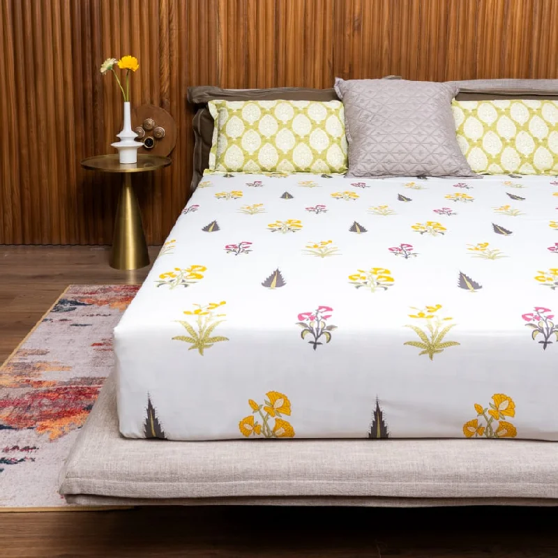 This Weekend Only – Best Prices Guaranteed 220 TC 100% Cotton printed double bedsheet - High Garden Yellow This Weekend Only – Best Prices Guaranteed 220 TC 100% Cotton printed double bedsheet - High Garden Yellow