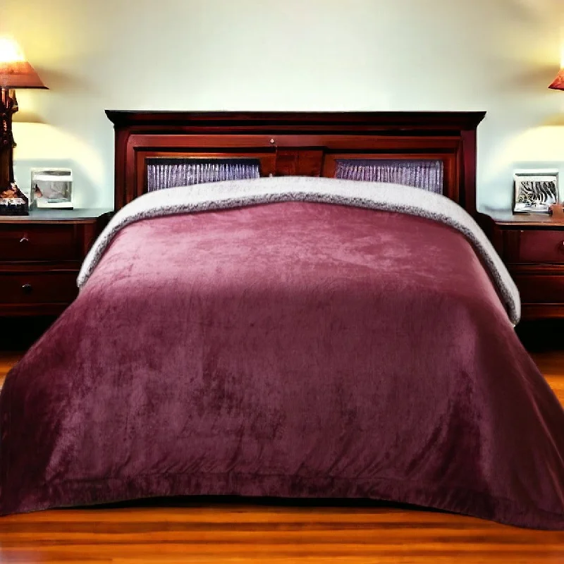 Huge Savings 90" X 90" Purple Knitted Polyester Plush Throw Blanket