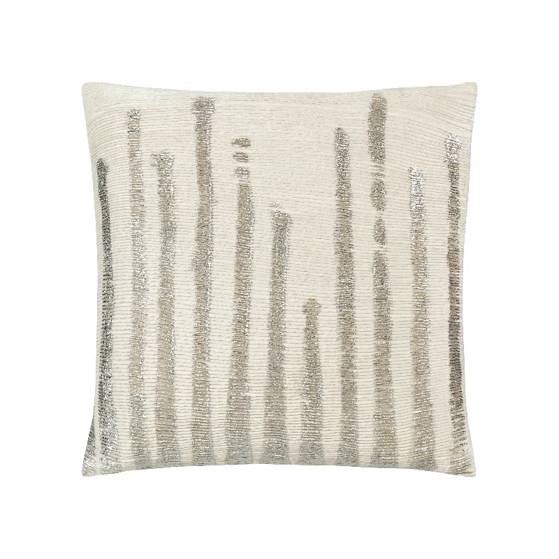 Unwind with Weekend Discounts Adele Ivory Silver Velvet Pillow