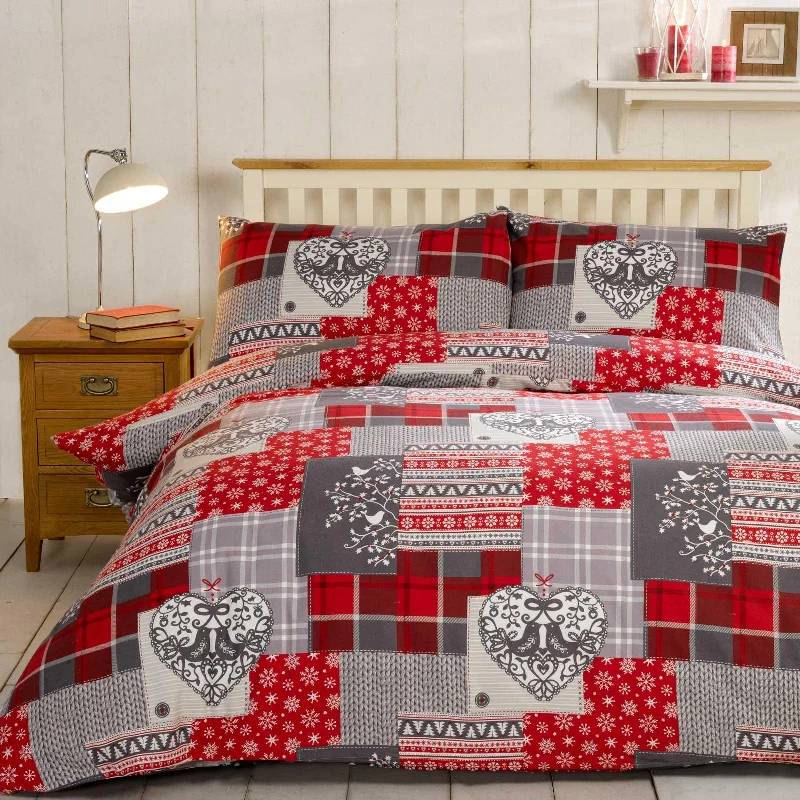 Deal Zone Alpine Patchwork Flannelette Duvet Cover Set