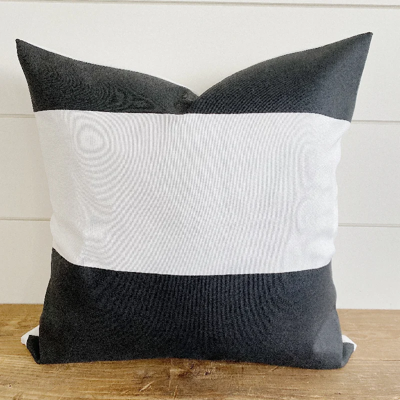 Weekend Specials to Love ANGUS || Black & White Striped Indoor/Outdoor Pillow Cover