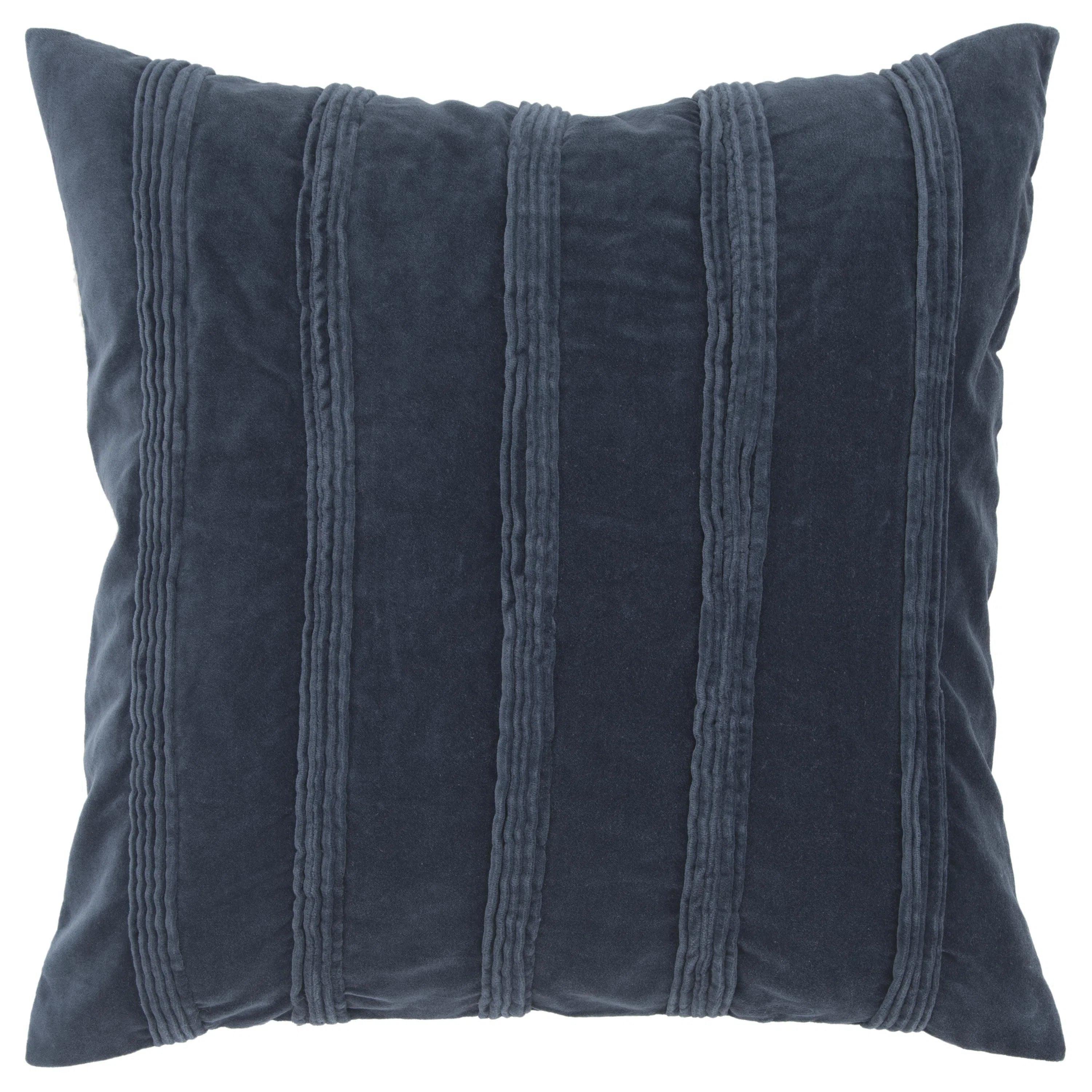 Quick Sale Ankor Solid Blue Throw Pillow With Down Insert
