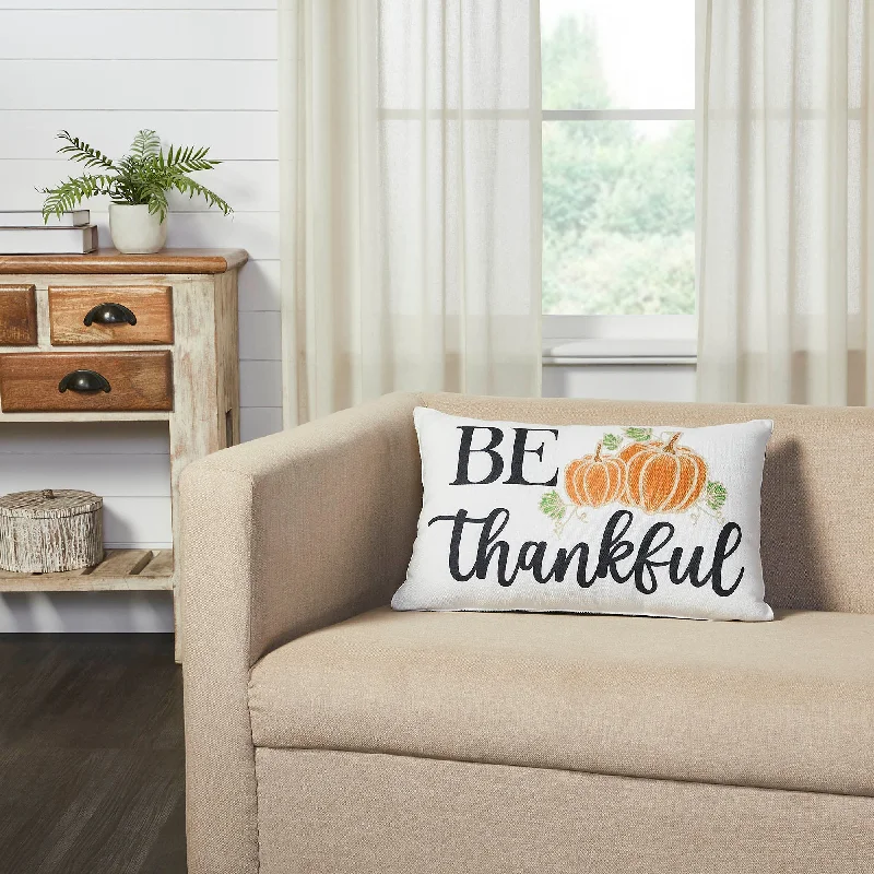 Early Access Annie Black Check Be Thankful Pumpkin Pillow 14x22