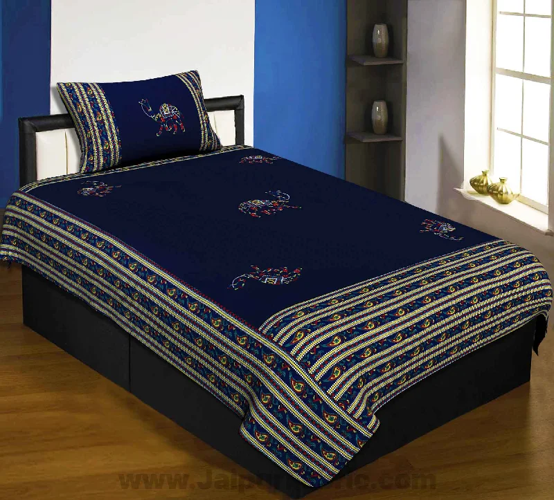 Price Drop Applique Blue Camel Jaipuri Hand Made Embroidery Patch Work Single Bedsheet Price Drop Applique Blue Camel Jaipuri Hand Made Embroidery Patch Work Single Bedsheet
