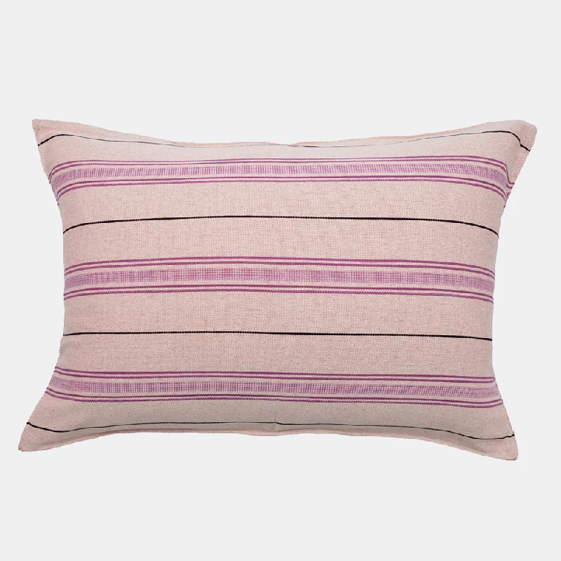 Price Cut Aubergine and Black Stripe Lumbar Pillow