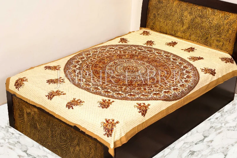 Daily Specials Bagru Brown With Cream Color Handmade Print Single Bed Sheet