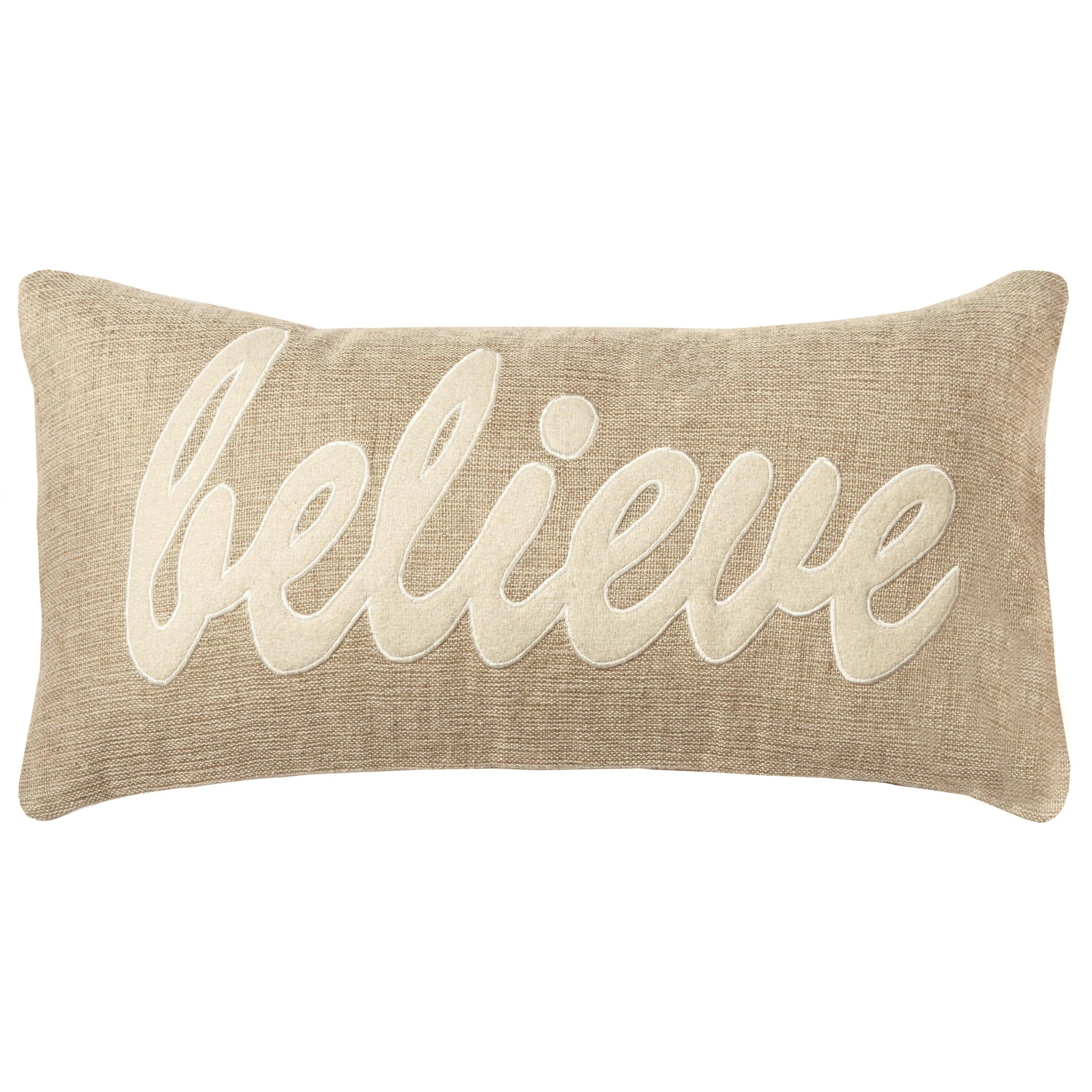 Savings Event Beige And Brown Ronny Word Lumbar Pillow With Insert