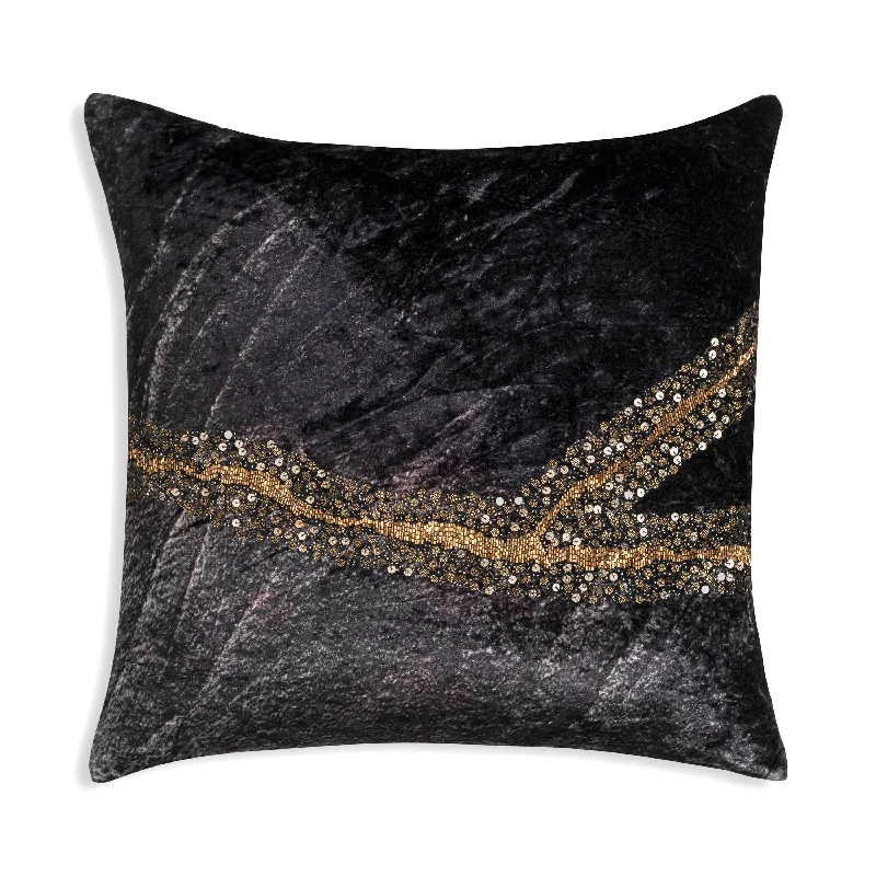 Super Bargain Bella Charcoal Gold Digital Pillow