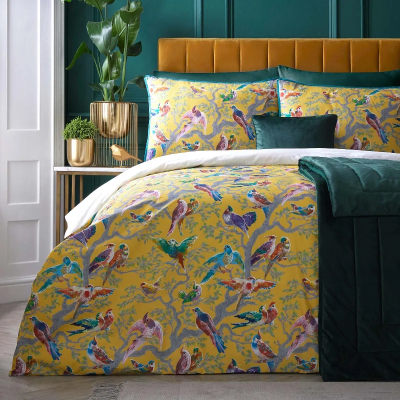 Value Deals Birdity Absurdity Duvet Cover Set Yellow