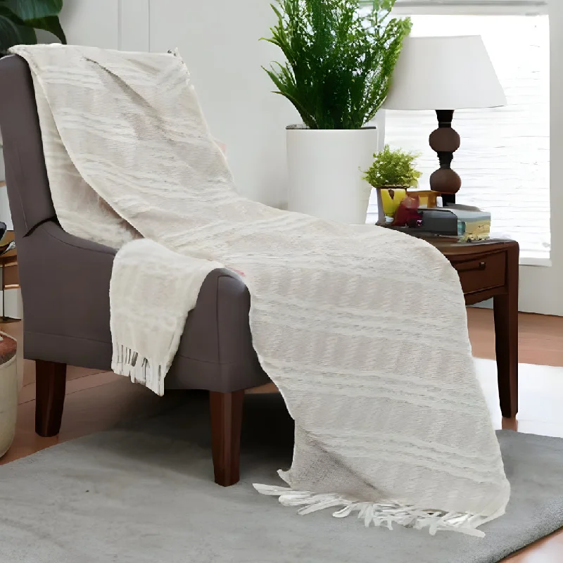 Final Clearance Blush Woven 100% Cotton Throw Blanket