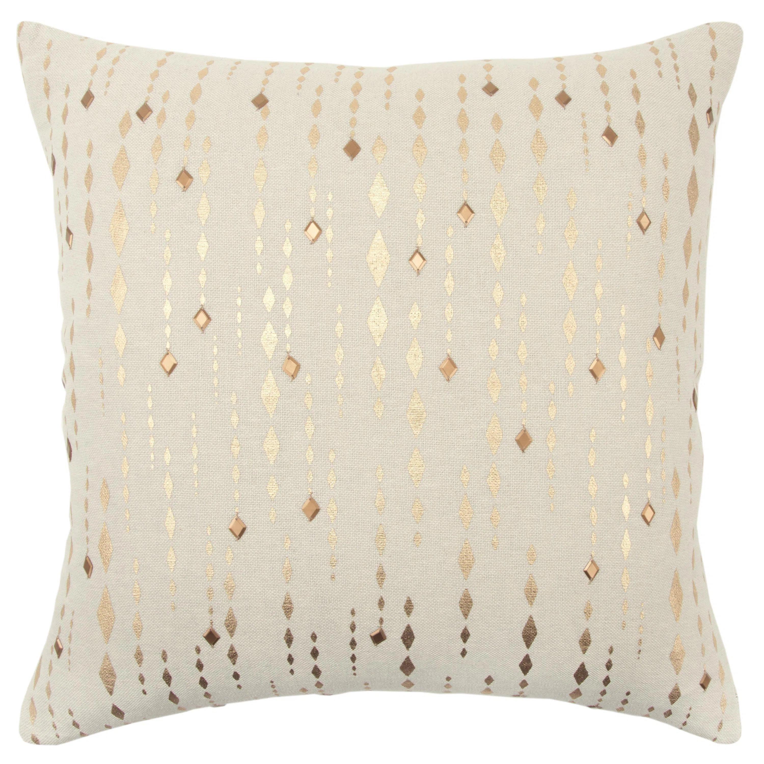 Final Clearance Boa Golden Throw Pillow With Down Insert