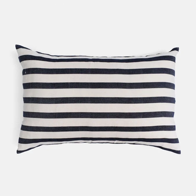 Weekend Deals That Sparkle Bold Navy Stripe Lumbar Pillow