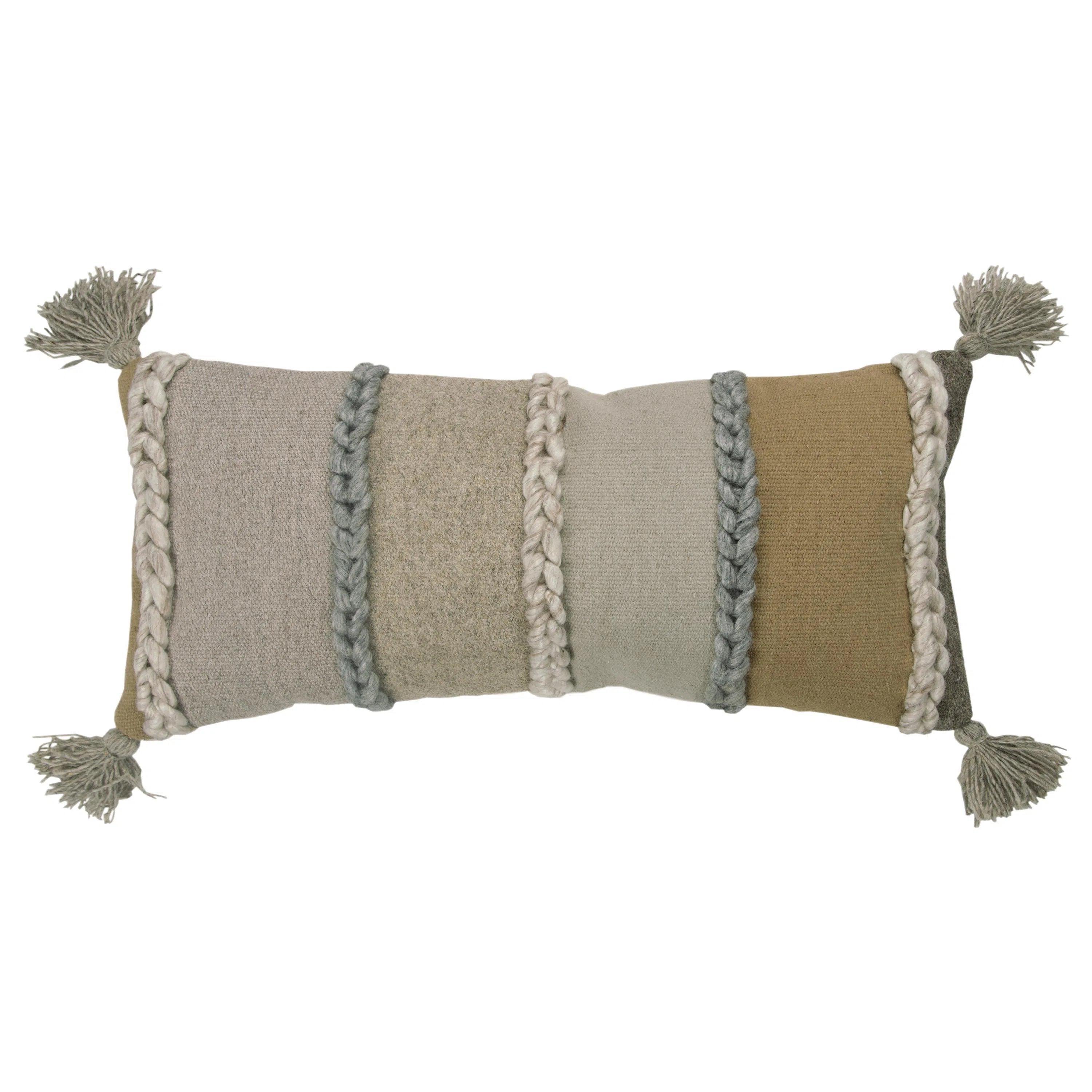 Weekend Discounts to Delight Brie Tan Lumbar Pillow With Down Insert