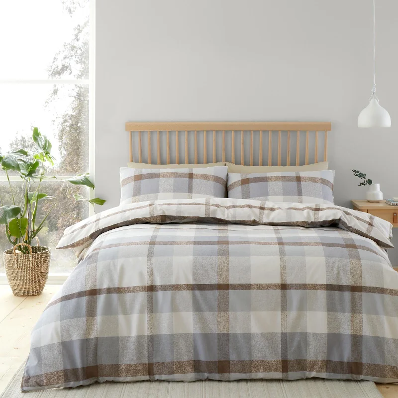 Hurry In Brushed Check Flannelette Duvet Cover Set