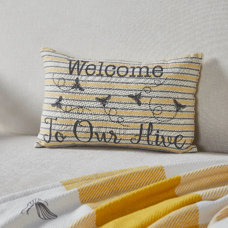 Weekend Offers That Shine Buzzy Bees Welcome to Our Hive Pillow 9.5x14