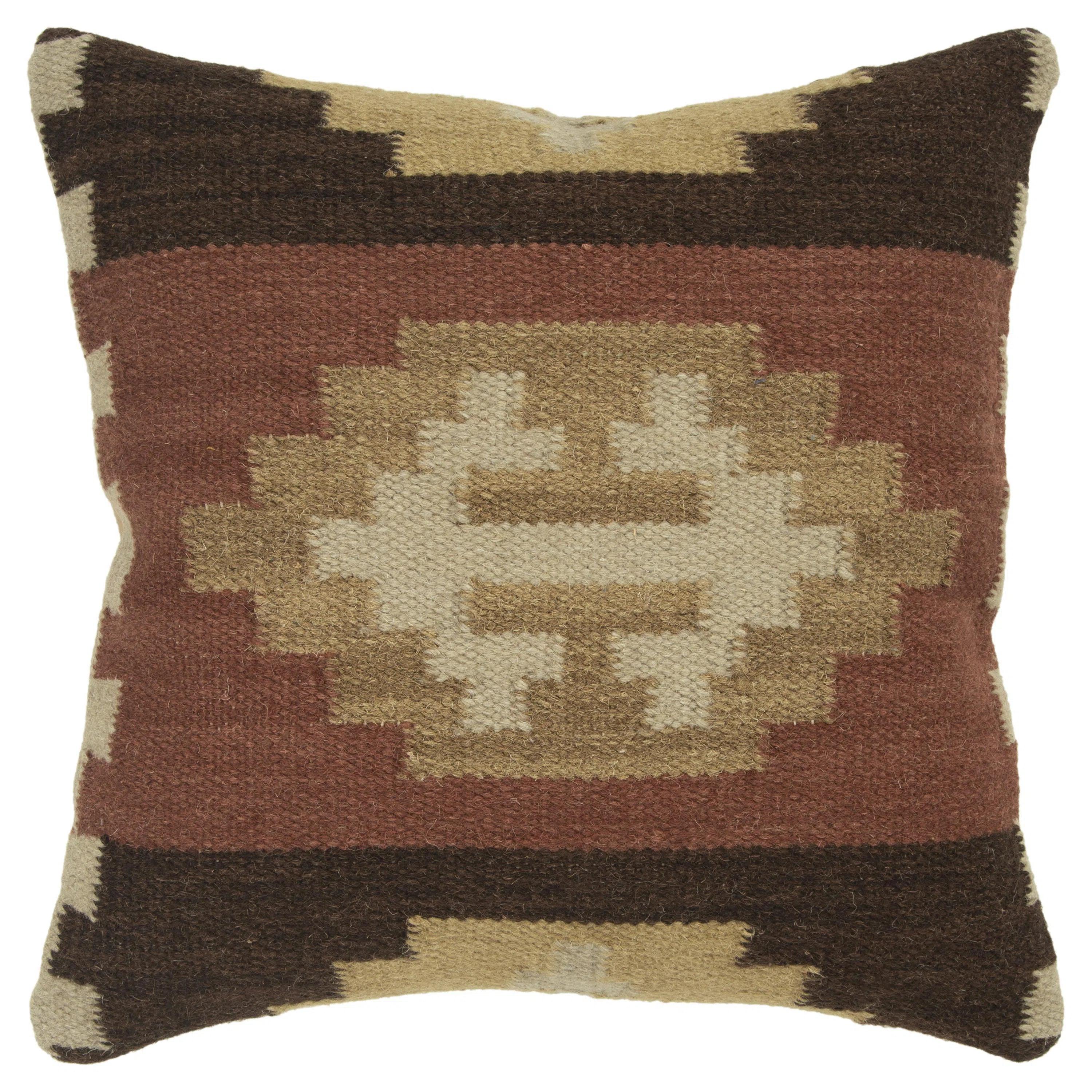 Limited Time Discount Cabin Western Brown Throw Pillow With Down Insert