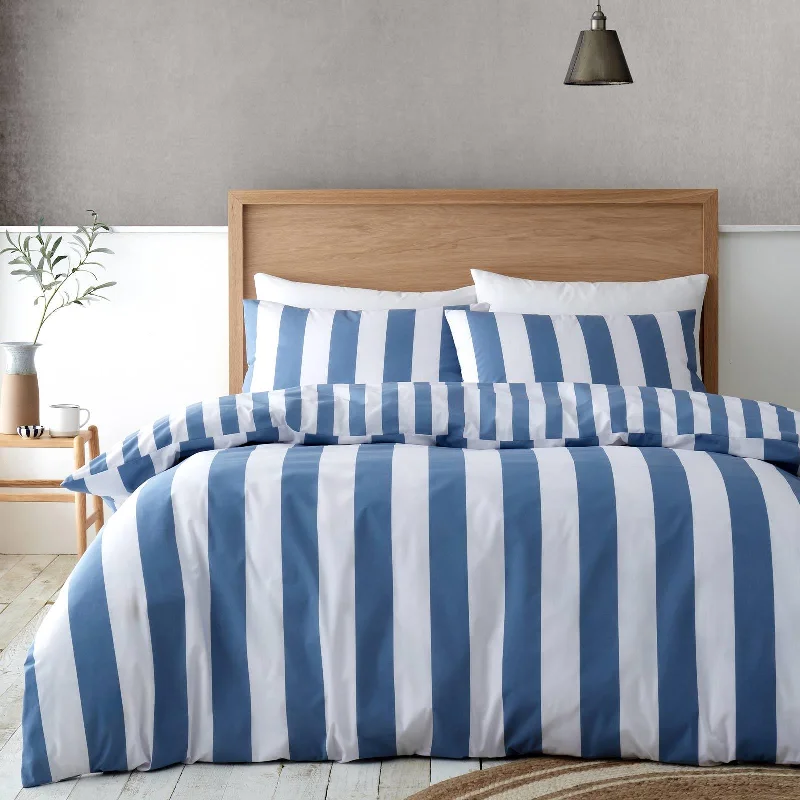 Price Blitz Cove Stripe Duvet Cover Set Blue