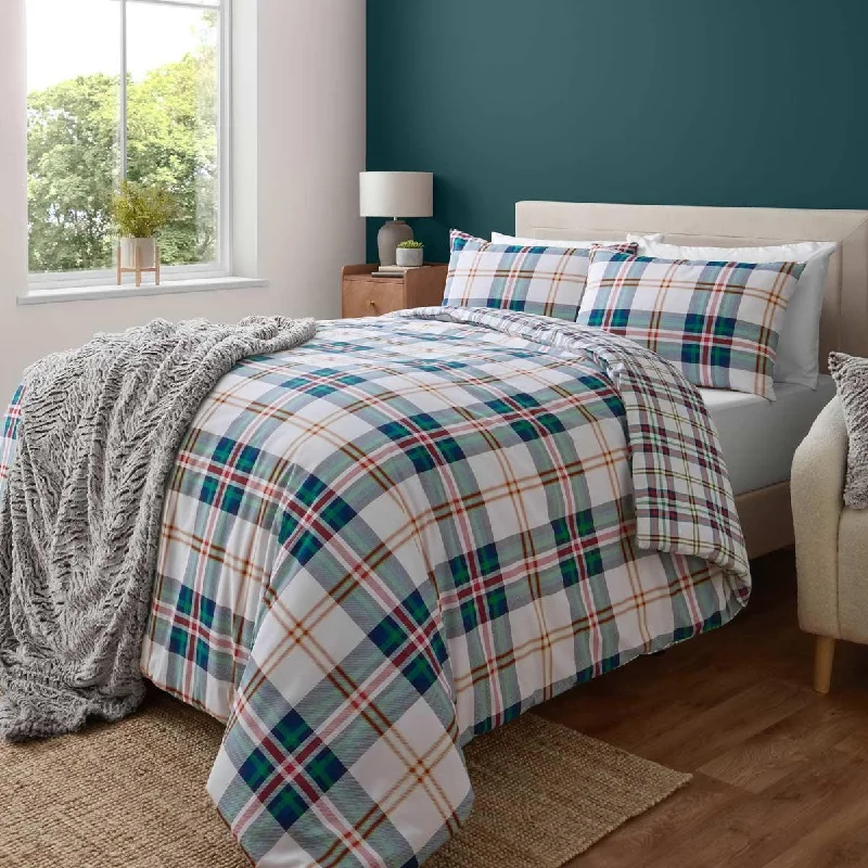 New Arrival Kelso Check Duvet Cover Set Green