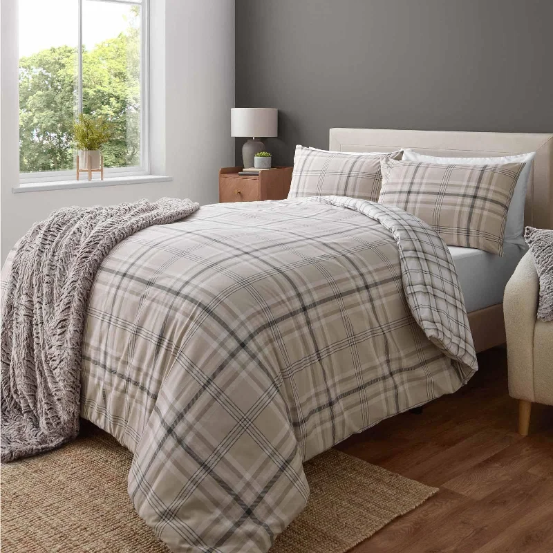 Price Fest Kelso Check Duvet Cover Set Natural