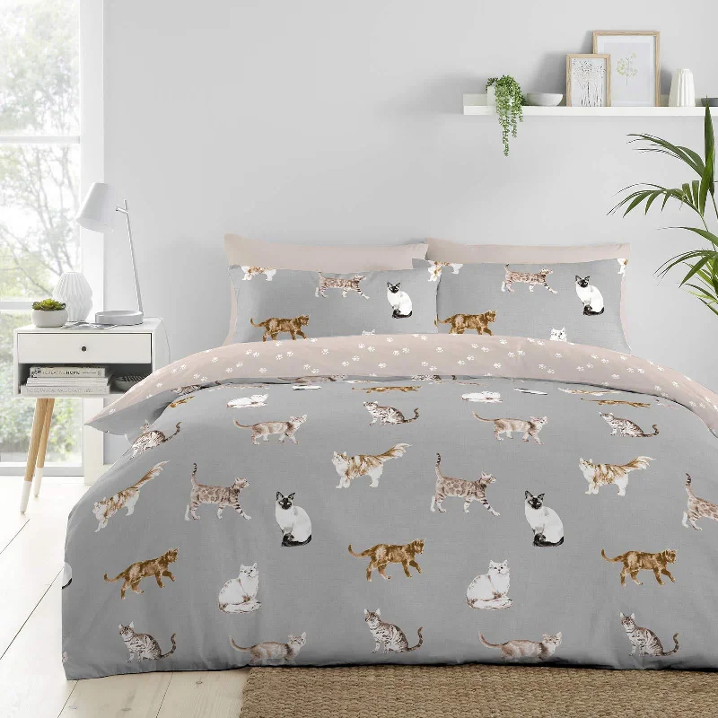 Overstock Cats Duvet Cover Set Grey