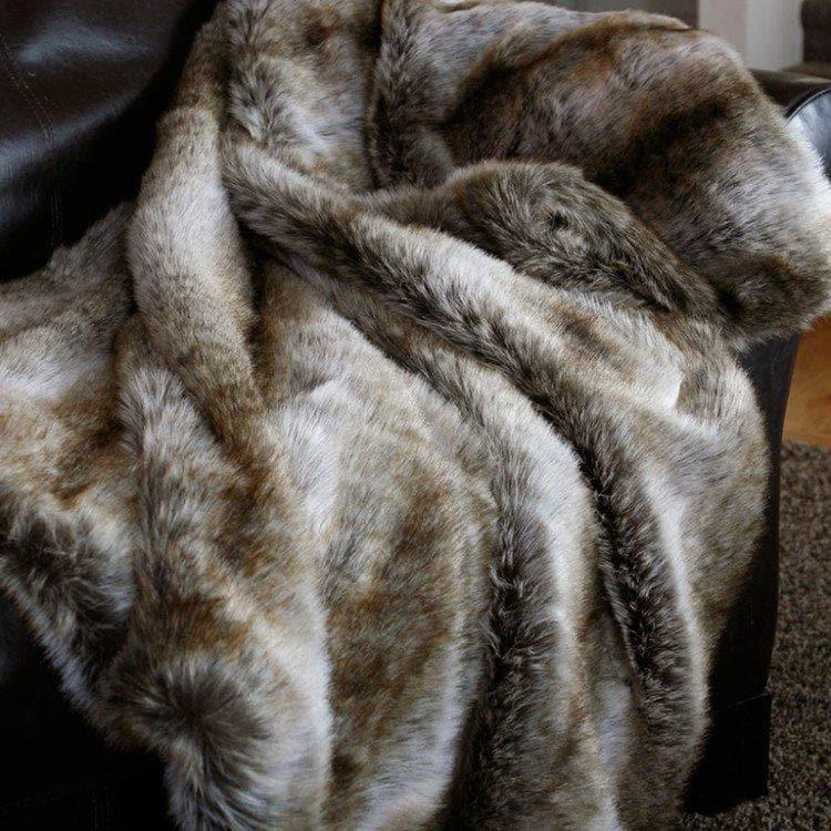 New Markdowns Chinchilla Faux Fur Throw Blanket
