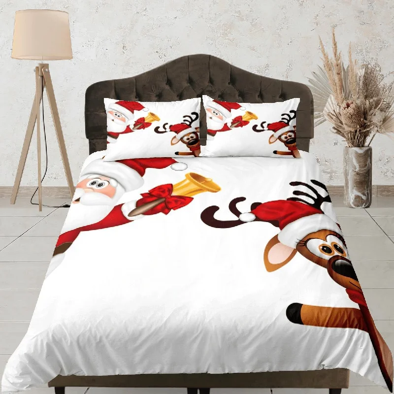 Instant Discount Christmas Duvet Cover Set with Pillows Santa Claus Dorm Bedding Comforter Cover Christmas Gift Instant Discount Christmas Duvet Cover Set with Pillows Santa Claus Dorm Bedding Comforter Cover Christmas Gift