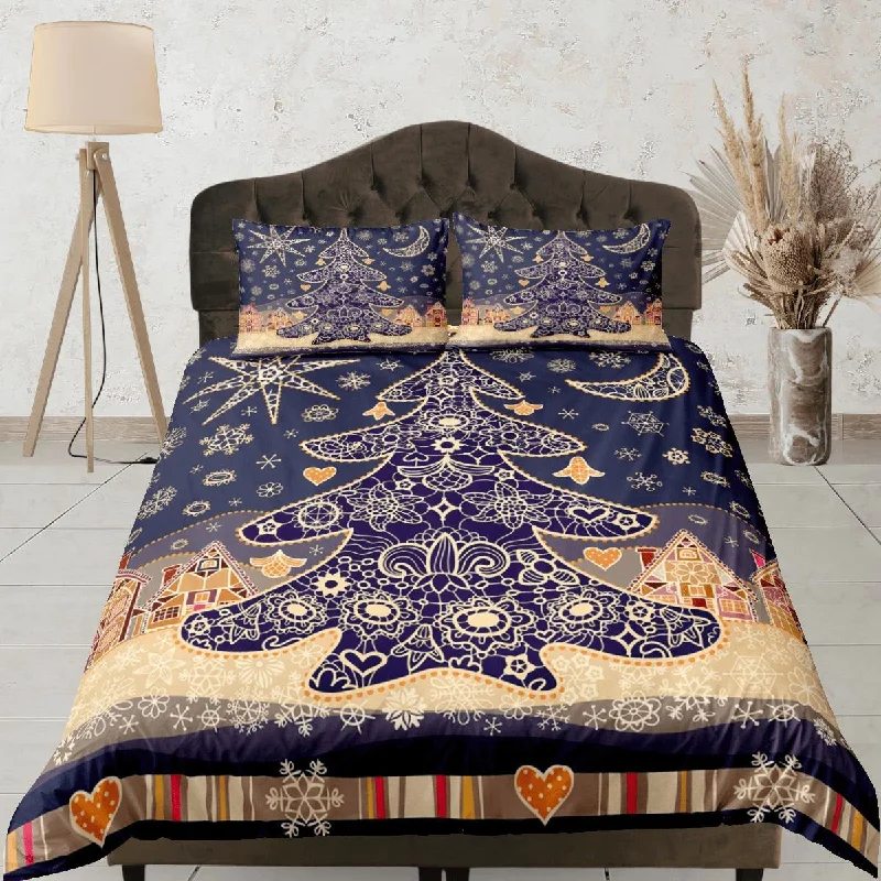 Act Fast Christmas Gift Purple Duvet Cover Pillowcase Bedspread Holiday Gift Bedding Set, King Duvet Full, Queen Single Bedding