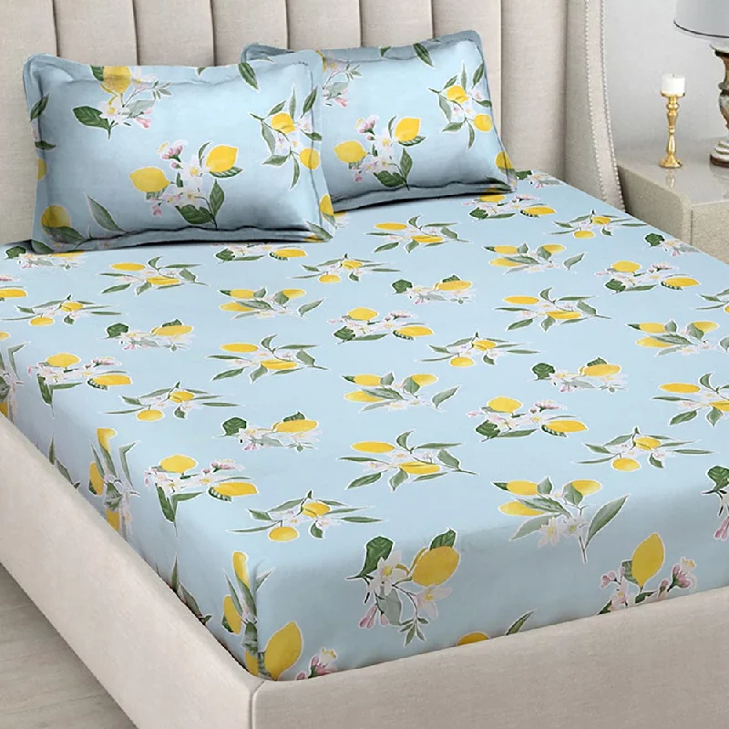 Now Available Citrus Breeze 100% Cotton Double Bedsheet, 186 TC