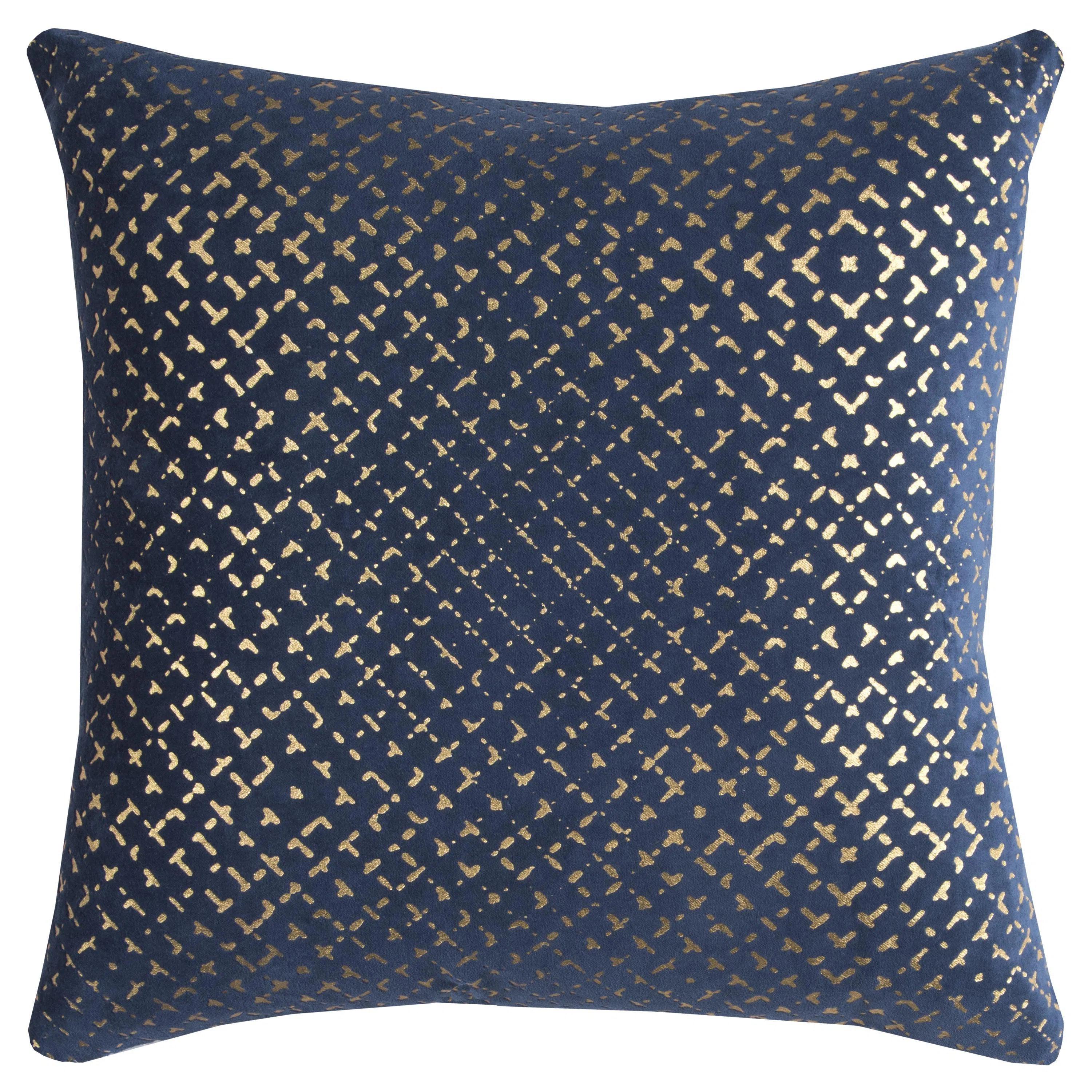 Low Prices Clide Gold & Blue Throw Pillow With Down Insert