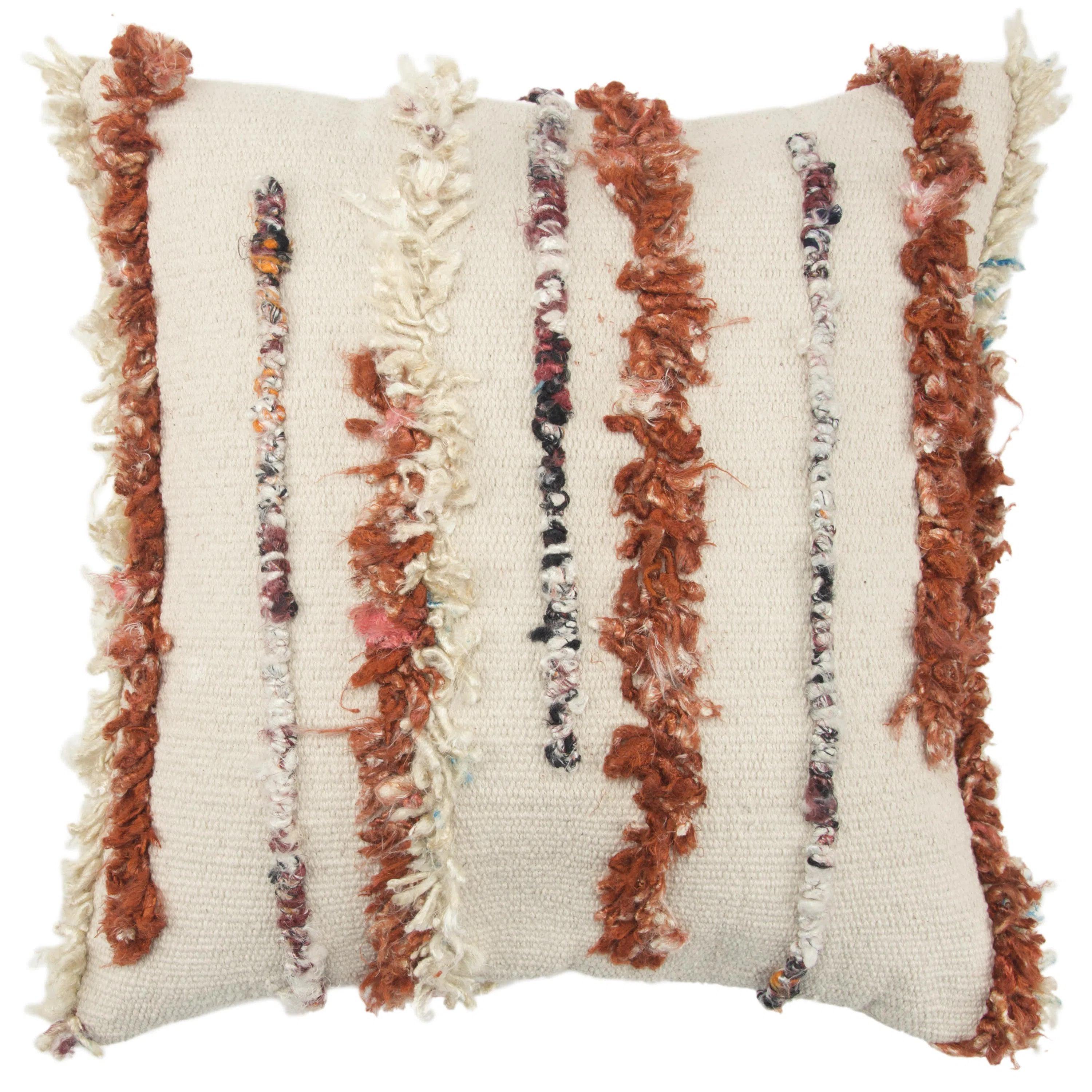 Best Seller Cola Textured Throw Pillow With Down Insert