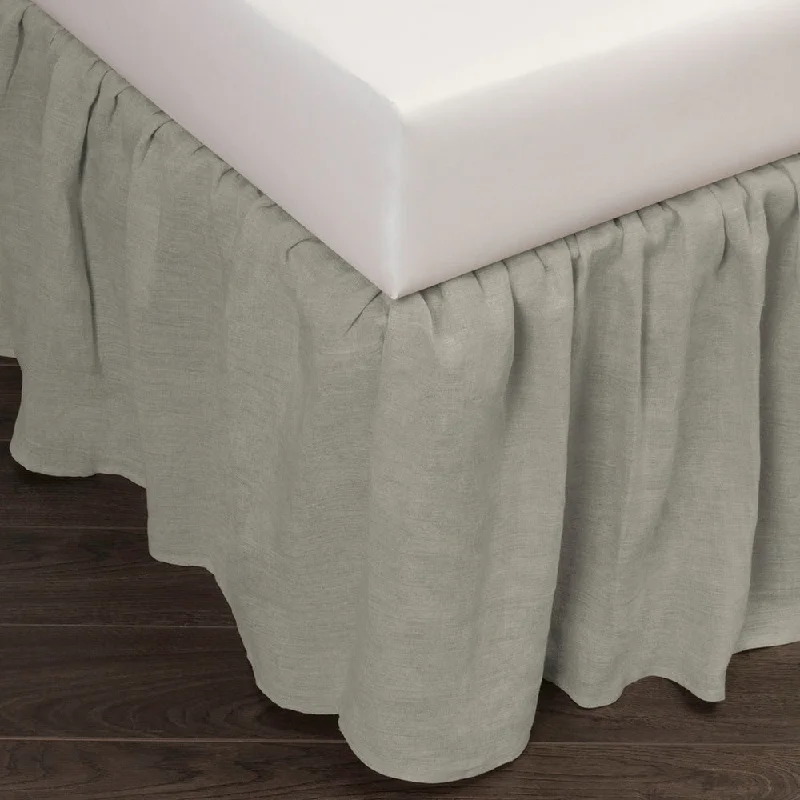 Exclusive Offer Cottage Home Sillo Seaglass Linen 3 Piece Tuck In Bed Skirt