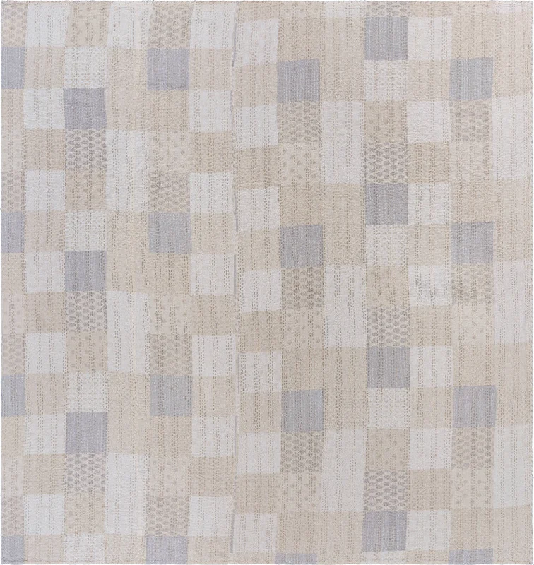 Quick Deals Cream Knitted Cotton Geometric Throw