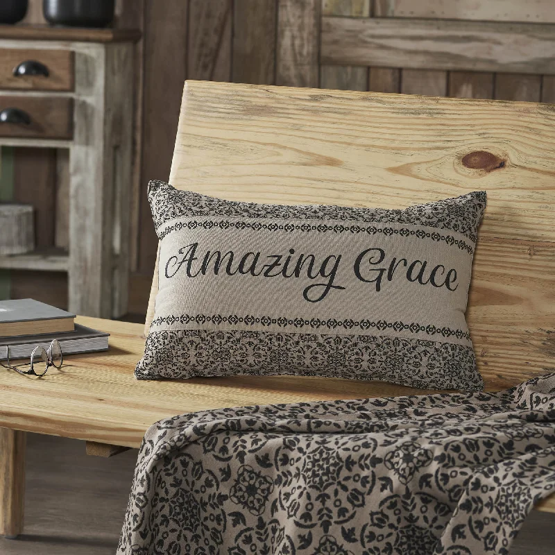 Weekend Savings Delight Custom House Black Tan Jacquard Amazing Grace Pillow 14x22