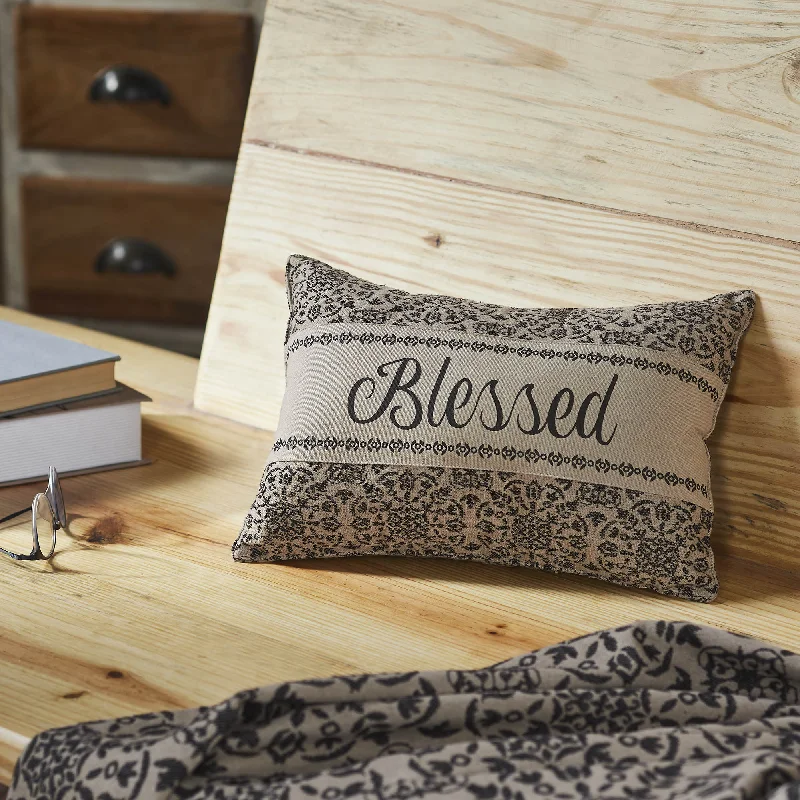 Weekend Discounts to Love Custom House Black Tan Jacquard Blessed Pillow 9.5x14