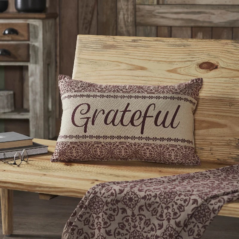 Weekend Bargains Await You Custom House Burgundy Tan Jacquard Grateful Pillow 14x22