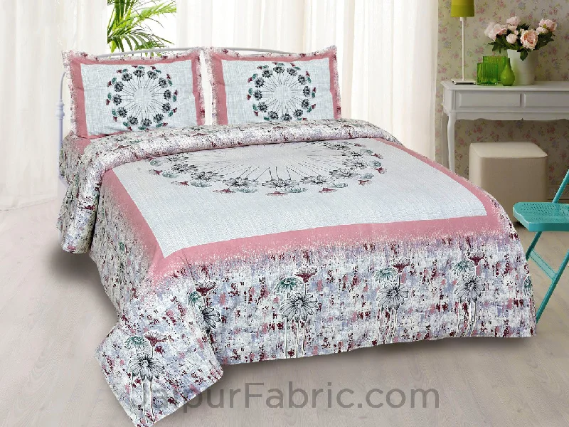 Price Break dandelions pink king size bedsheet