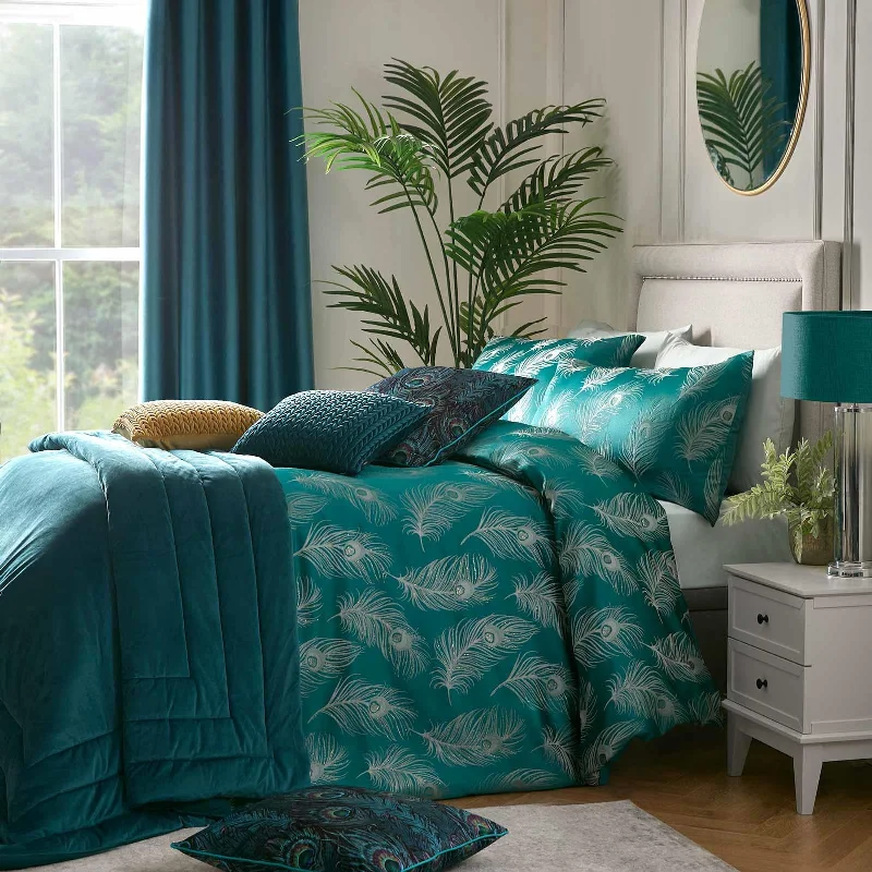 Blowout Deals Dandy Jacquard Duvet Cover Set Teal