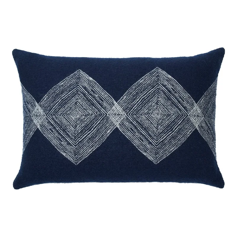 Discount Deals Mystic Ink Linear Diamonds Rectangle Lumbar Cushion