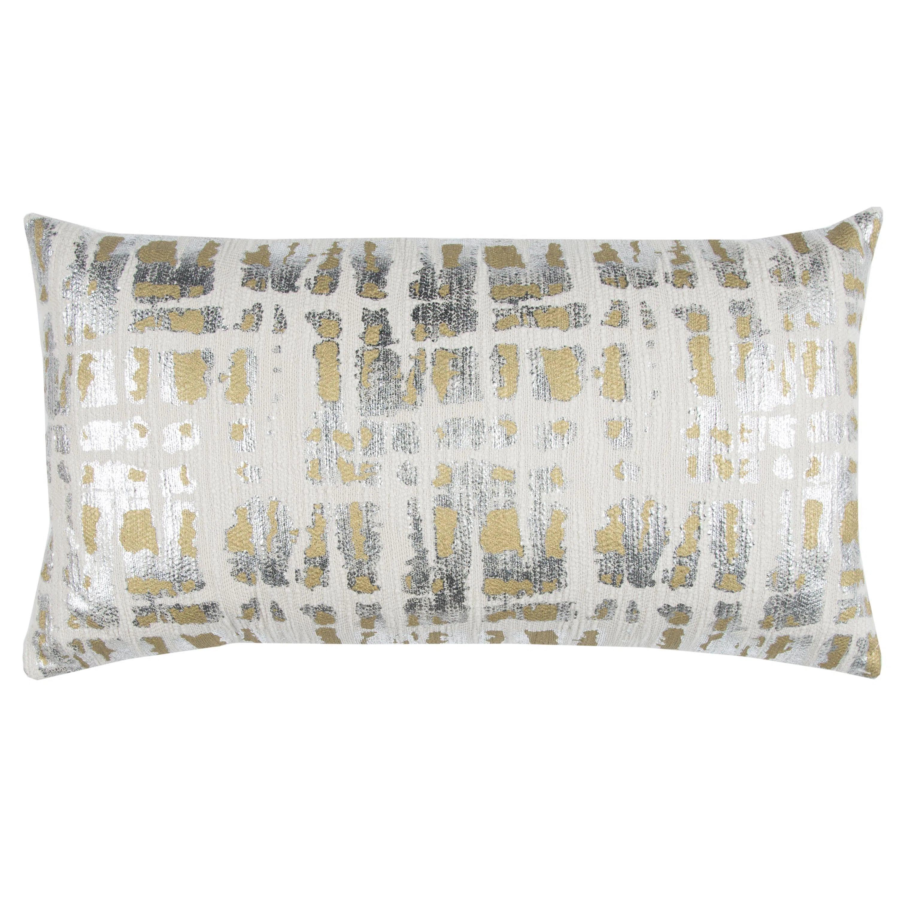 Flash Sale DC Metalic Silver Lumbar Pillow With Insert