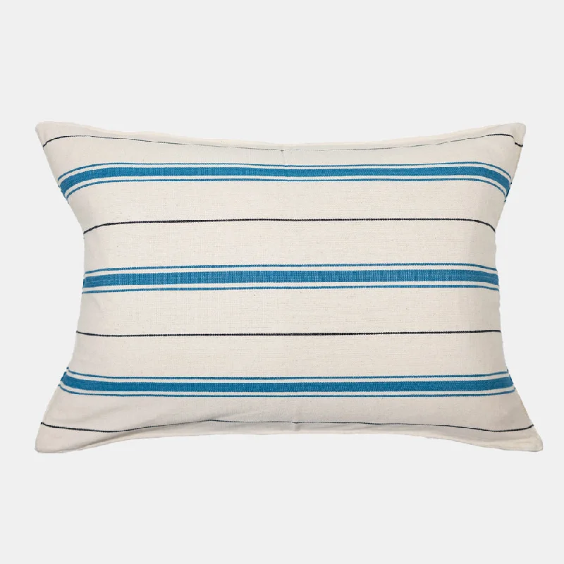 Shop and Save Deep Teal and Black Stripe Lumbar Pillow