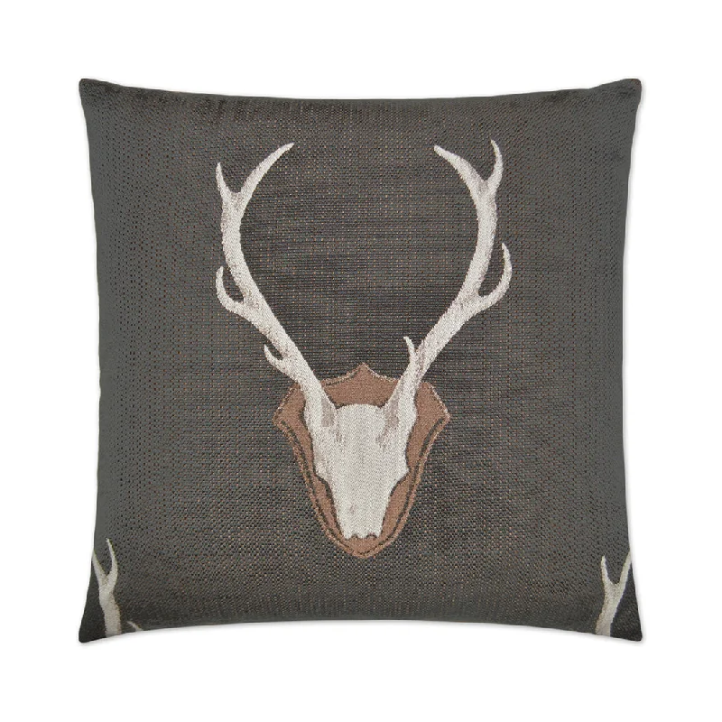 Instant Discount Woodland Buck Pillow, Gray