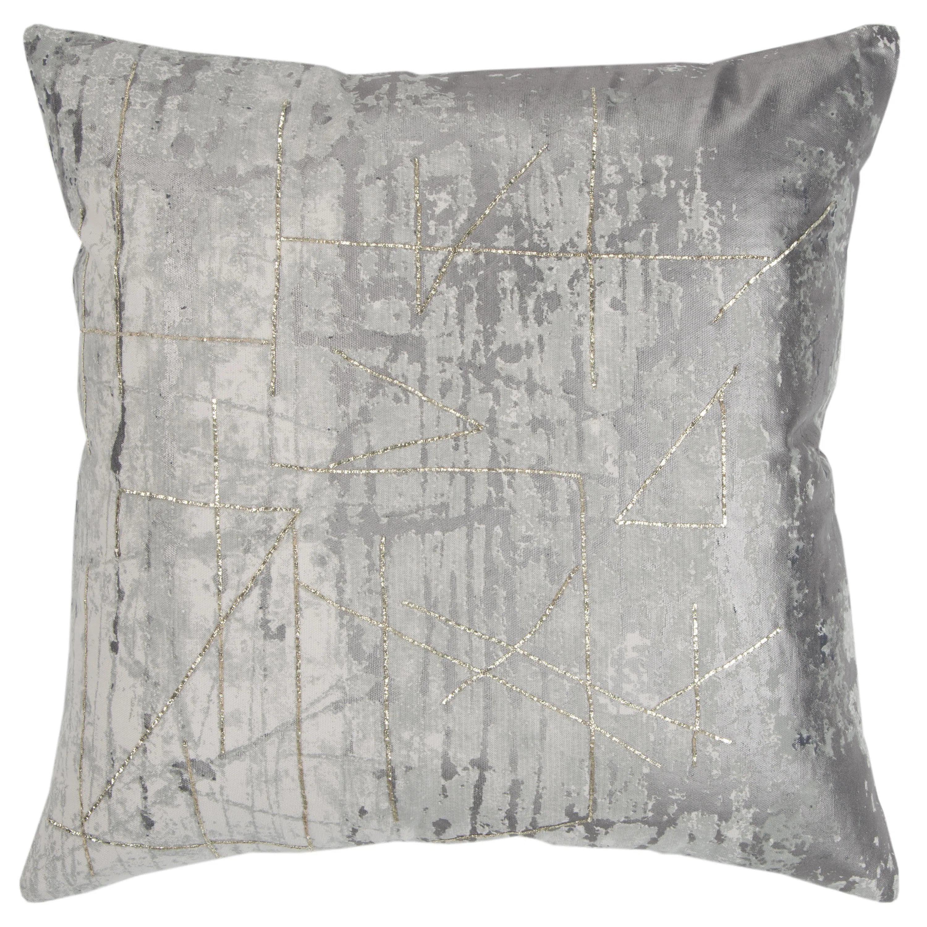 Midnight Madness Dell Silver Throw Pillow With Down Insert