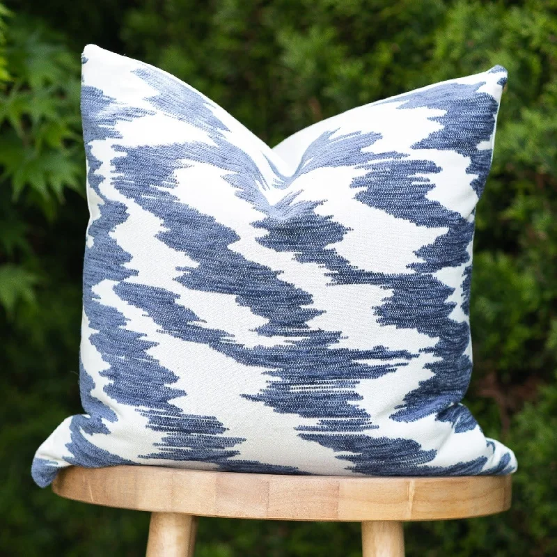 Weekend Discounts to Celebrate DELTA || Indigo & Ivory Velvet Indoor/Outdoor Pillow Cover Weekend Discounts to Celebrate DELTA || Indigo & Ivory Velvet Indoor/Outdoor Pillow Cover