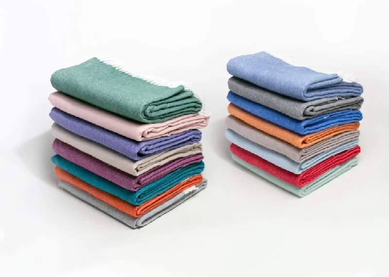 Value Pack Denim Blue Soft Acrylic Herringbone Throw Blanket