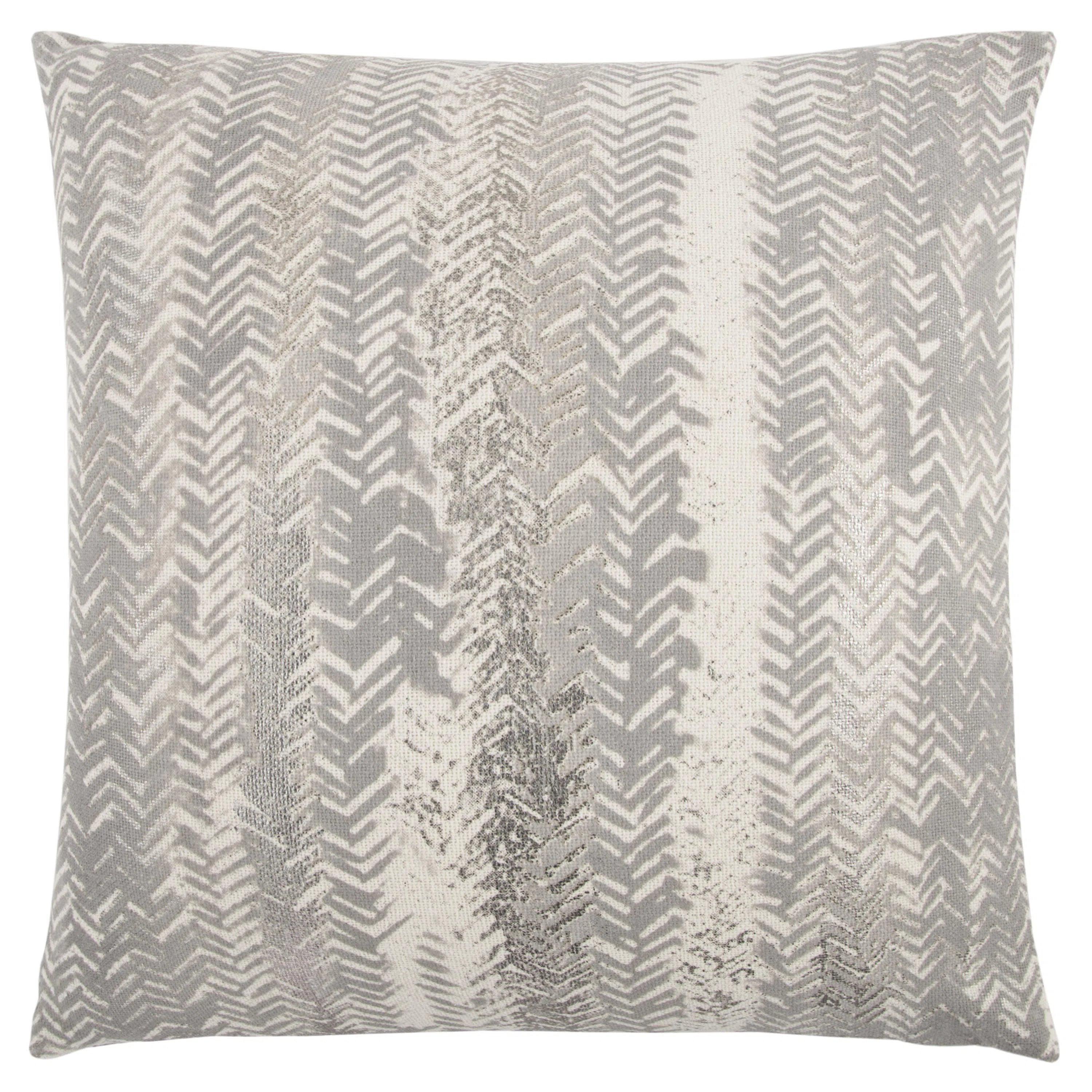 Price Slash Denis Chevron Gray Throw Pillow With Down Insert