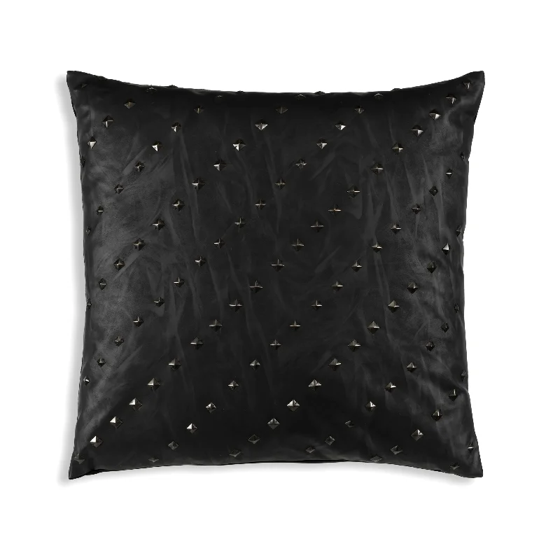 Time-Limited Offer Denver Black Studded Leather Pillow