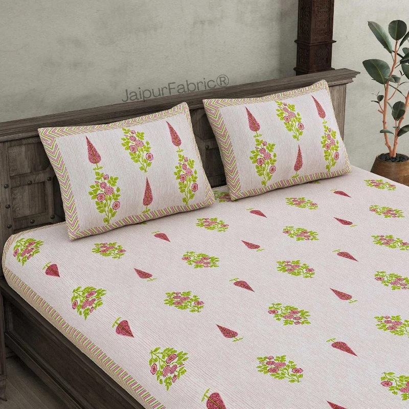 Weekend Specials to Relish Deodar Décor Pink Pure Cotton Double Bedsheet